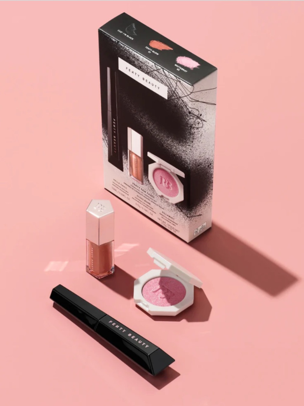 NWB Fenty Beauty FENTY FAM FAVES 3-PIECE EYE, LIP + HIGHLIGHTER SET